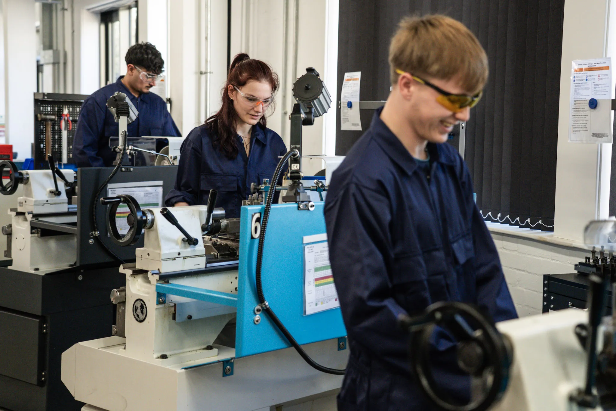 Engineering students working