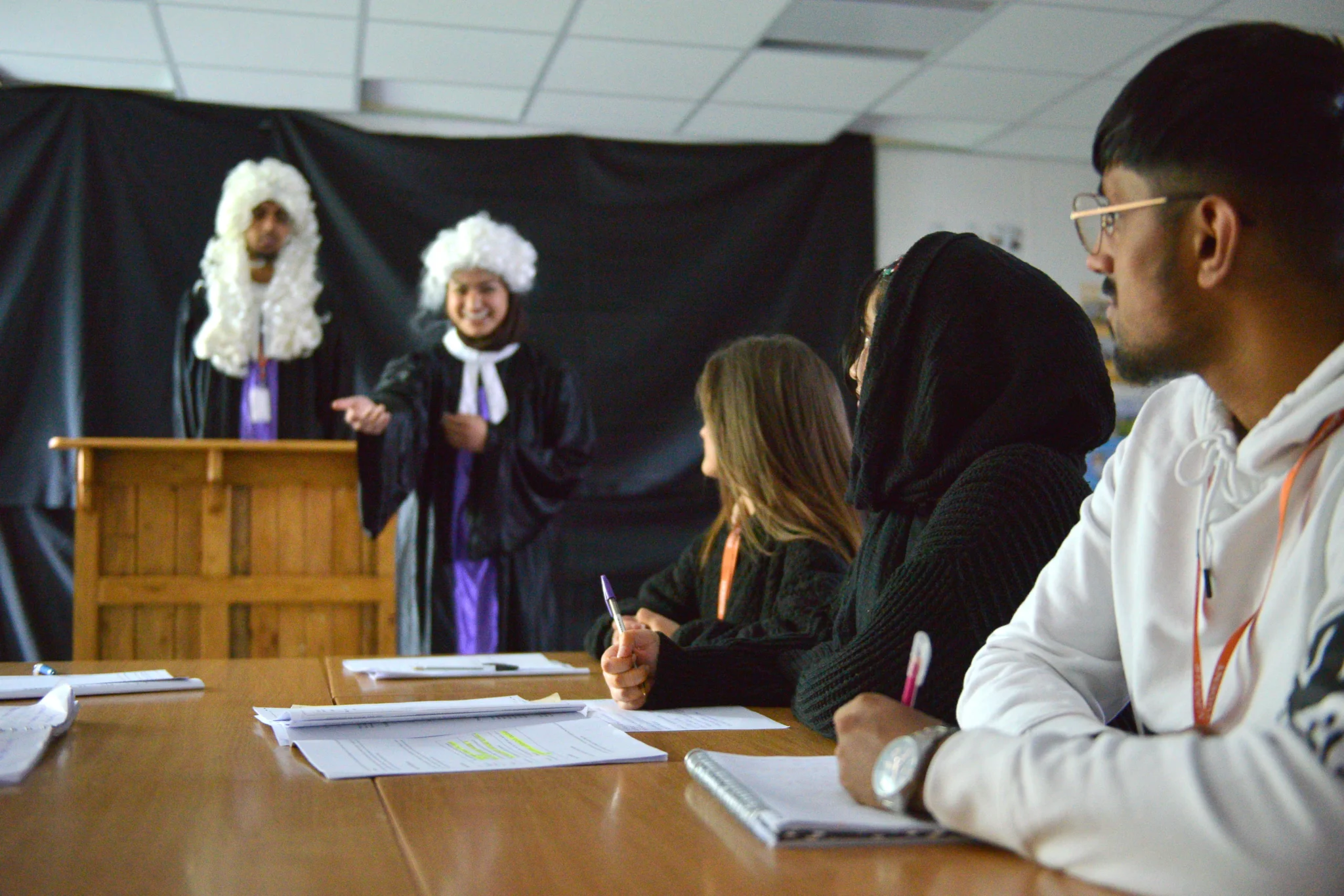 Students in a court room